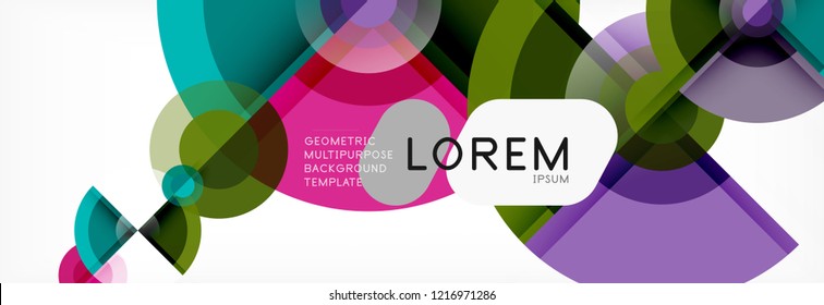 Vector fantastic circle modern geometric background template, abstract illustration