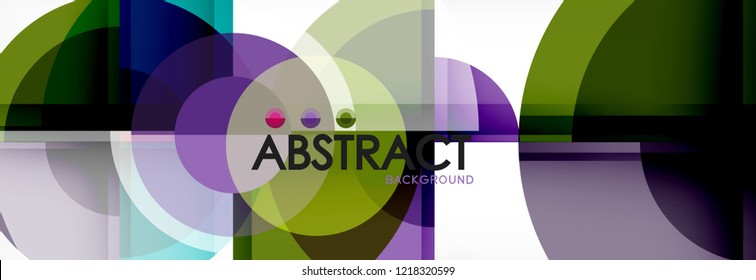 Vector fantastic circle modern geometric background template, abstract illustration