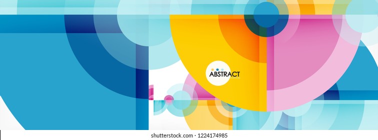 Vector fantastic circle modern geometric background template, abstract illustration