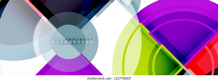 Vector fantastic circle modern geometric background template, abstract illustration