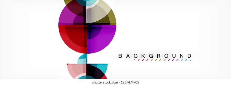 Vector fantastic circle modern geometric background template, abstract illustration