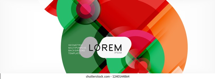 Vector fantastic circle modern geometric background template, abstract illustration