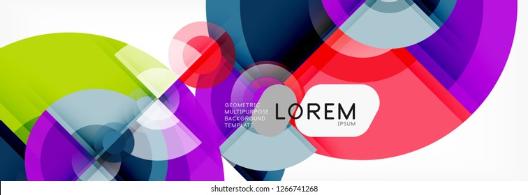 Vector fantastic circle modern geometric background template, abstract illustration
