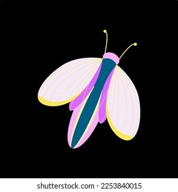 Vector Fantasy abstract moth. Beautiful insect with wings.