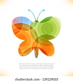 Vector fantasy butterfly. Fairy shiny banner. Beauty element for gifts, cards, invitations