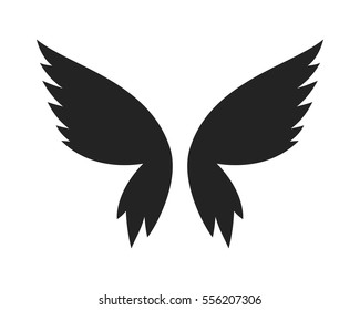 Vector fantasy butterfly wings isolated on white