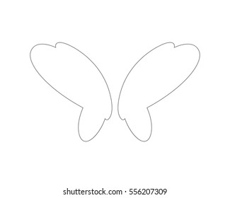 Vector fantasy butterfly wings isolated on white