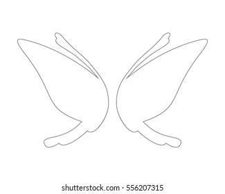 Vector fantasy butterfly wings isolated on white