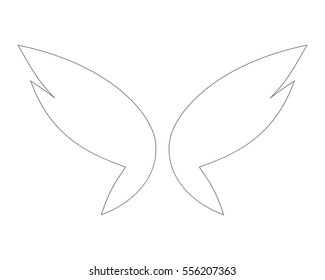 Vector fantasy butterfly wings isolated on white