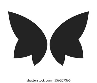 Vector fantasy butterfly wings isolated on white
