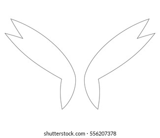 Vector fantasy butterfly wings isolated on white