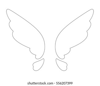 Vector fantasy butterfly wings isolated on white