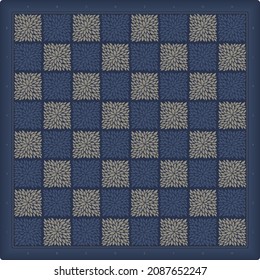Vector fantasy chessboard with nature motif. Template