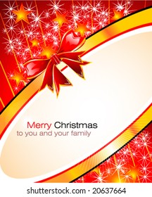 Tarjeta de Navidad Fantasía VECTOR con cinta roja