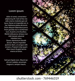 Vector fantasy cosmic galaxy background. Space, nebula and cosmos, stars outer space background with milky way style spiral galaxy. Starry colorful sky