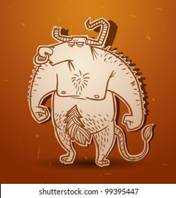 vector  fantasy creature 3 minotaur
