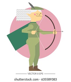 Vector fantasy creature. Flat style. Wood elf
