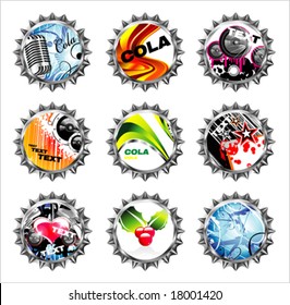 VECTOR Fantasy design bottle caps with music insert (more in my portfolio)