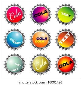 VECTOR Fantasy design bottle caps (more in my portfolio)