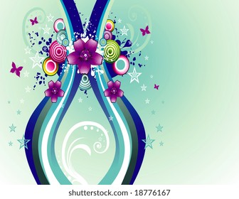 vector fantasy flower illustration