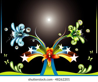 vector fantasy flower illustration