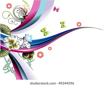 vector fantasy flower illustration