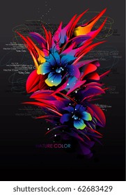 vector fantasy flowers