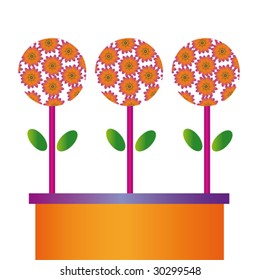 vector fantasy flowers in a vase