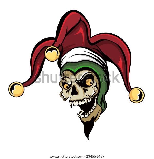 Vector Fantasy Illustration Laughing Angry Joker Stock