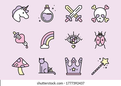 Vector Fantasy Magic Icon Set