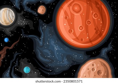 Vector Fantasy Space Chart on black starry space background
