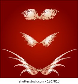 Vector fantasy wings for butterfly, fairy or angel, all scalable