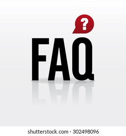 Vector FAQ element with button - question mark. Color - red, black. Eps 10 vector file. 