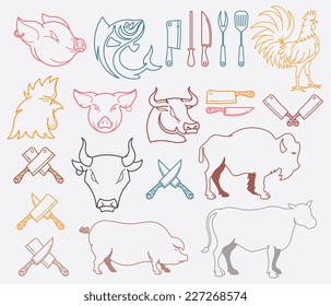 Vector farm animal bundle for any use