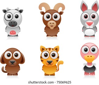 Vector Farm Animals Cartoon Set 1 Stock Vector (Royalty Free) 75069625 ...