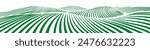 Vector farm field landscape. Furrows pattern in a plowed prepared for crops planting. Rows of soil, rural countryside perspective horizon view. Engraving sketch illustration.