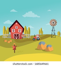 Vector  farm illustration. Illustrations for stickers, fabric, textile, paper, wallpaper, banner or other design