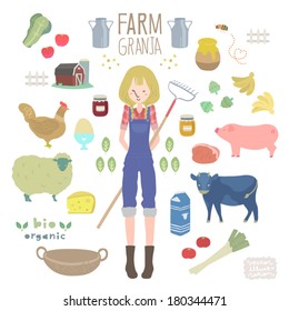 Vector Farm Illustrations set