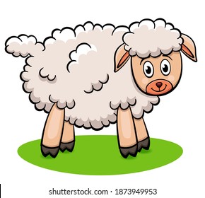 Vector farm lamb cartoon illustration