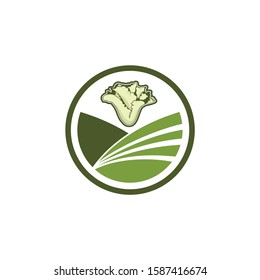 Vector of Farm logo design with lettuce icon eps format