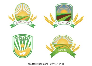 Vector farm logo template, vector illustration
