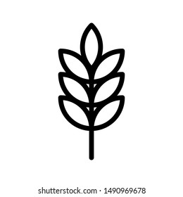 Vector farm wheat ears icon template. Line whole grain symbol illustration for organic eco business, agriculture, bakery. icon vector illustrator on white background