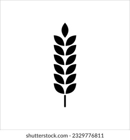 Plantilla de icono de las orejas de trigo de la granja de vectores. ilustración simbólica para ecología ecológica, agricultura, cerveza, panadería de fondo blanco