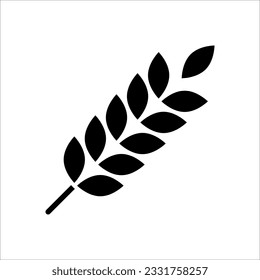 Plantilla de icono de las orejas de trigo de la granja de vectores. ilustración simbólica para ecología ecológica, agricultura, cerveza, panadería de fondo blanco