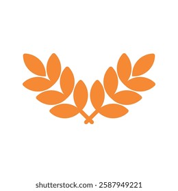 Vector Farm Wheat Solid Icon for Organic Eco Business, Farming, Beer, Bakery. Gluten Free Logo. Winner, Achievement, Victory.