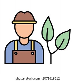 Vector Farmer Filled Outline Icon Design

