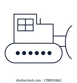 Plantilla de logotipo del icono del tractor del agricultor vector. Ilustración de camiones de cosecha de aldeas. Fondo de señalización plana para los negocios agrícolas
