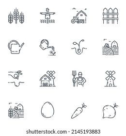 Icono de línea de cultivo de vectores aislado en fondo transparente. 