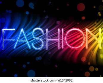 Vector - Fashion Abstract Colorful Waves on Black Background