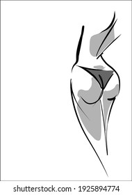 
Fondo de la moda del VECTOR con
elegante  gráfico original de dibujos gráficos dibujados a mano con modelo de chica hermosa en bikini para el diseño del logo de belleza 